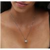 Image 2 : 14KT White Gold 0.90ctw Diamond Pendant With Chain