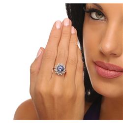 14KT White Gold 3.40ct Tanzanite and Diamond Ring