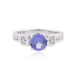 14KT White Gold 1.15ct Tanzanite and Diamond Ring