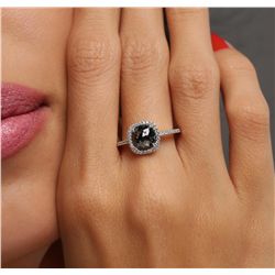 14KT White Gold 1.62ctw Black Diamond Ring