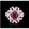 Image 1 : 14KT White Gold 3.02ct Ruby and Diamond Ring