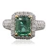 Image 3 : 14KT Two-Tone Gold 2.50ct Emerald and Diamond Ring