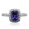 Image 1 : 14KT White Gold 1.71ct Tanzanite and Diamond Ring