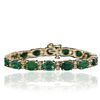 Image 1 : 14KT Yellow Gold 11.84ctw Emerald and Diamond Bracelet