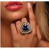 Image 2 : 14KT Yellow Gold 28.41ct GIA Certified Tanzanite and Diamond Ring