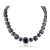 Image 3 : 14KT White Gold 85.76ctw Sapphire Necklace