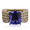 Image 3 : 14KT Yellow Gold 4.36ct Tanzanite and Diamond Ring