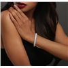 Image 1 : 14KT White Gold 3.44ctw Diamond Bangle Bracelet