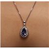 Image 2 : 14KT White Gold 3.98ct Tanzanite and Diamond Pendant With Chain