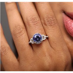 14KT White Gold 3.51ct Tanzanite and Diamond Ring