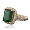 Image 2 : 14KT Yellow Gold 4.43ct Emerald and Diamond Ring