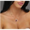 Image 1 : 14KT White Gold GIA Certified 2.83ct Ruby and Diamond Pendant With Chain