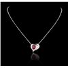 Image 3 : 14KT White Gold GIA Certified 2.83ct Ruby and Diamond Pendant With Chain