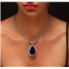 Image 1 : 14KT White Gold 69.66ct GIA Certified Tanzanite and Diamond Necklace