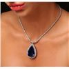 Image 2 : 14KT White Gold 69.66ct GIA Certified Tanzanite and Diamond Necklace