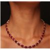 Image 1 : 14KT Yellow Gold 52.70ctw Ruby and Diamond Necklace