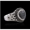 Image 2 : 18KT White Gold 3.14ctw Black Diamond Ring