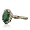 Image 2 : 14KT Yellow Gold 1.67ct Emerald and Diamond Ring