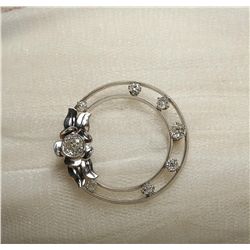 Platinum 1.67ctw Diamond Brooch
