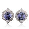 Image 1 : 14KT White Gold 2.44ctw Tanzanite and Diamond Earrings