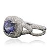 Image 2 : 14KT White Gold 1.56ct Tanzanite and Diamond Ring