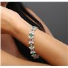 Image 1 : 18KT White Gold 3.20ctw Emerald and Diamond Bracelet