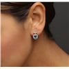 Image 2 : 14KT Yellow Gold 1.91ctw Sapphire and Diamond Earrings