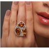 Image 2 : 14KT Yellow Gold 5.33ctw Citrine and Diamond Ring