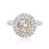 Image 1 : GIA Certified 14KT White Gold 1.00ct Yellow Diamond Ring