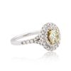 Image 2 : GIA Certified 14KT White Gold 1.00ct Yellow Diamond Ring