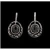 Image 3 : 18KT White Gold 8.56ctw Black Diamond Earrings