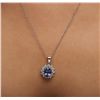 Image 1 : 14KT White Gold 2.70ct Tanzanite and Diamond Pendant With Chain
