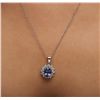 Image 1 : 14KT White Gold 2.70ct Tanzanite and Diamond Pendant With Chain