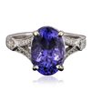 Image 1 : 18KT White Gold 4.53ct Tanzanite and Diamond Ring