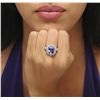 Image 2 : 14KT White Gold 4.30ct Tanzanite and Diamond Ring