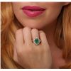 Image 1 : 14KT Yellow Gold 2.48ct Emerald and Diamond Ring