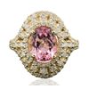 Image 3 : 14KT Yellow Gold 2.81ct Kunzite and Diamond Ring