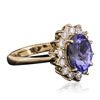 Image 2 : 14KT Yellow Gold 2.19ct Tanzanite and Diamond Ring