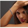 Image 2 : 14KT Two-Tone Gold 9.00ctw Tanzanite and Diamond Bracelet