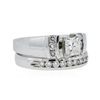 Image 2 : 14KT White Gold 1.67ctw Diamond Ring Wedding Set