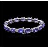 Image 2 : 14KT White Gold 34.30ctw Tanzanite and Diamond Bracelet