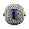 Image 1 : 14KT White Gold 3.08ct Tanzanite and Diamond Ring