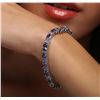 Image 1 : 14KT White Gold 15.39ctw Tanzanite and Diamond Bracelet