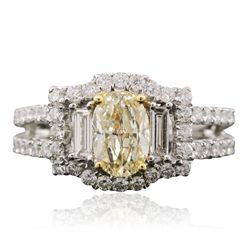 18KT Two-Tone 2.03ctw Oval Cut Diamond Ring