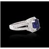 Image 4 : 14KT White Gold GIA Certified 3.06ct Sapphire and Diamond Ring