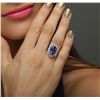 Image 2 : 14KT White Gold 4.16ct Tanzanite and Diamond Ring