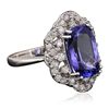 Image 4 : 14KT White Gold 4.16ct Tanzanite and Diamond Ring