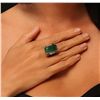 Image 2 : 14KT White Gold 17.30ct Emerald and Diamond Ring