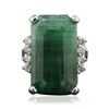 Image 3 : 14KT White Gold 17.30ct Emerald and Diamond Ring