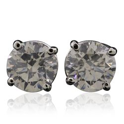 14KT White Gold 5.05ctw Diamond Stud Earrings